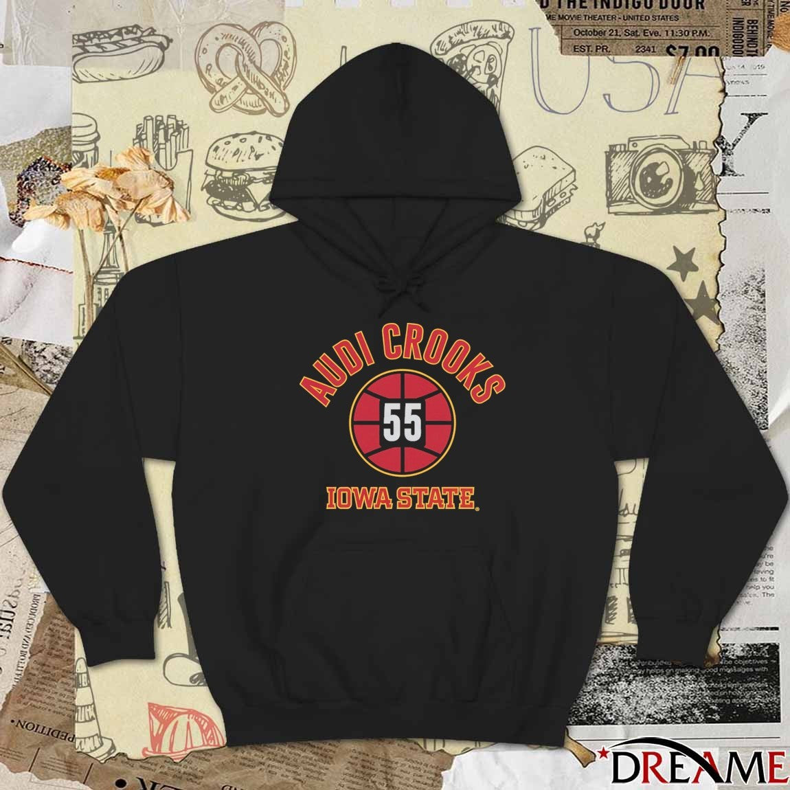 Iowa State Cyclones Basketball Audi Crooks Name Number Ball 55 t-shirt