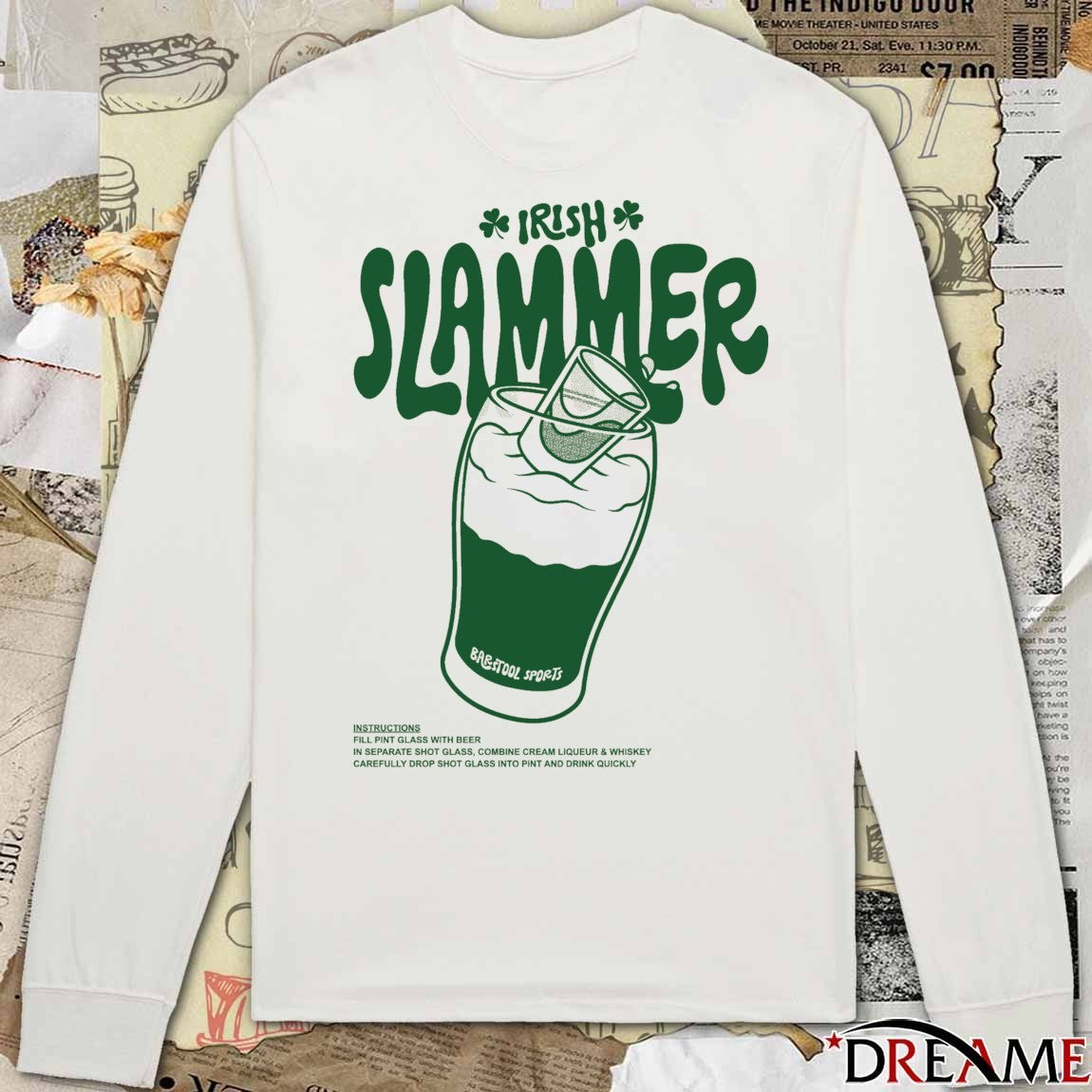 Irish Slammer Instructions Fill Pint Glass With Beer t-shirt