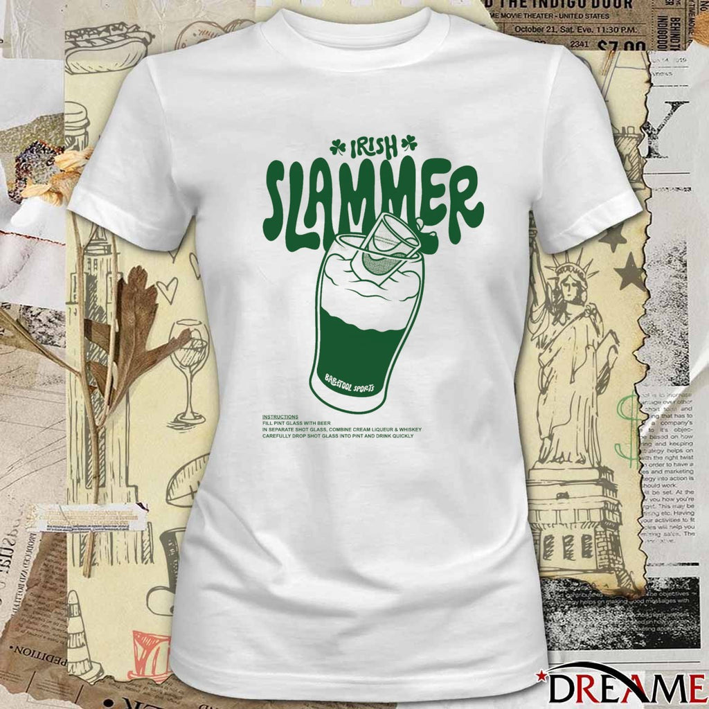 Irish Slammer Instructions Fill Pint Glass With Beer t-shirt
