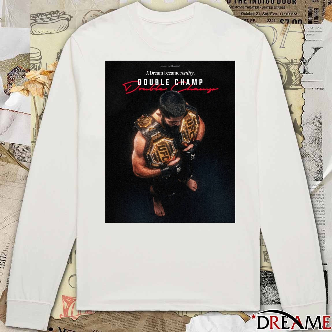 Islam Makhachev A Dream Became Reality Double Champ Poster t-shirt