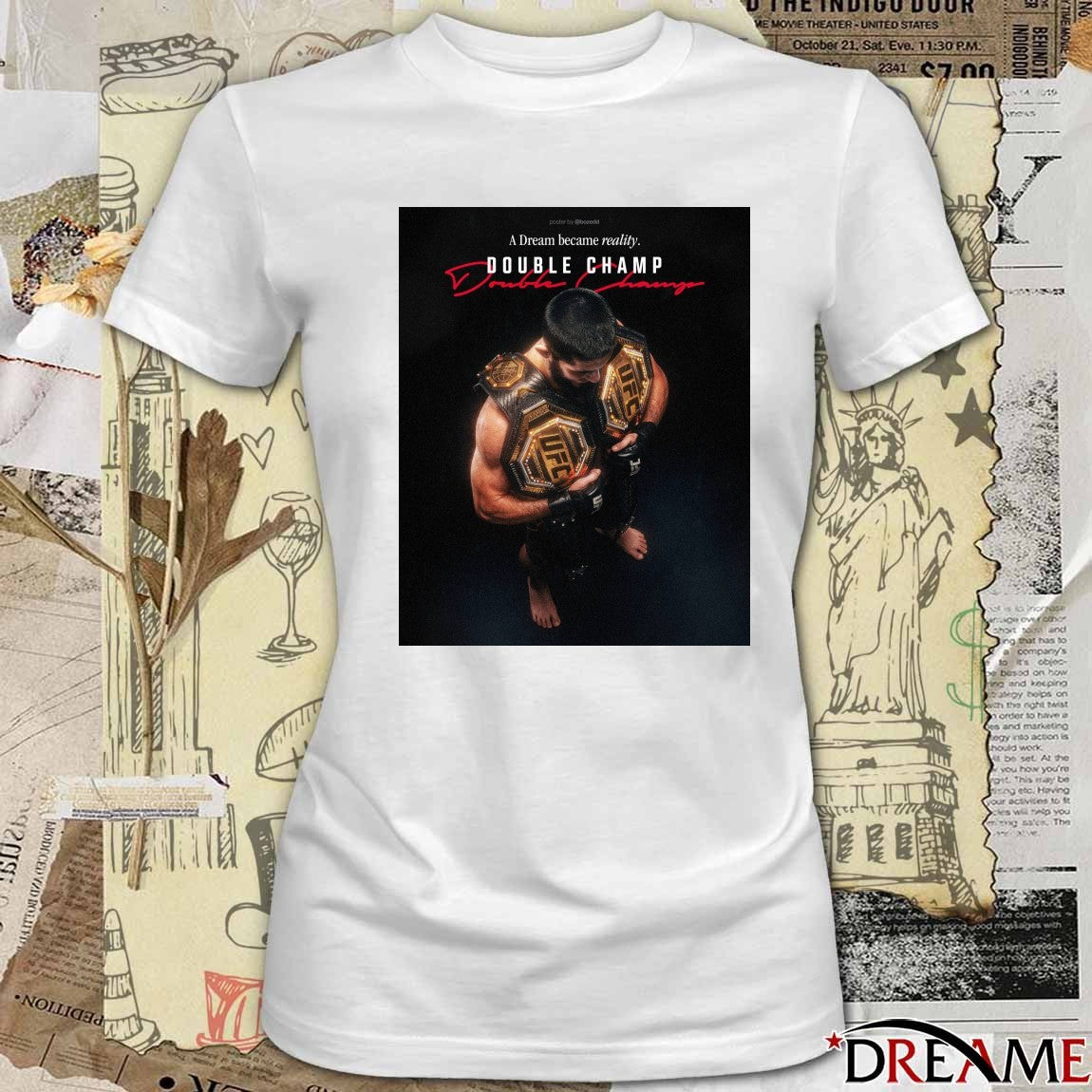 Islam Makhachev A Dream Became Reality Double Champ Poster t-shirt