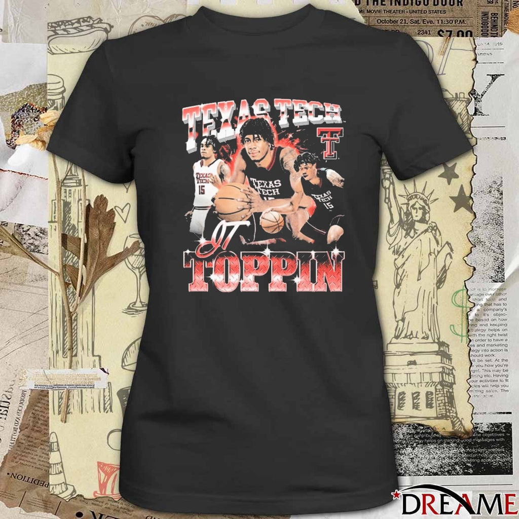 JT Toppin Texas Tech Red Raiders Basketball 90s NCAA t-shirt