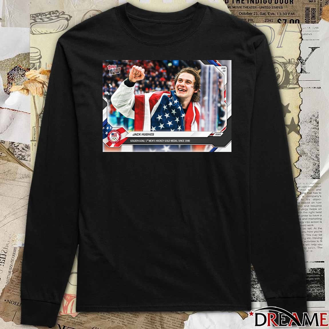 Jack Hughes Golden Goal 1st Men’s Hockey Gold Medal Since 1980 Topps t-shirt