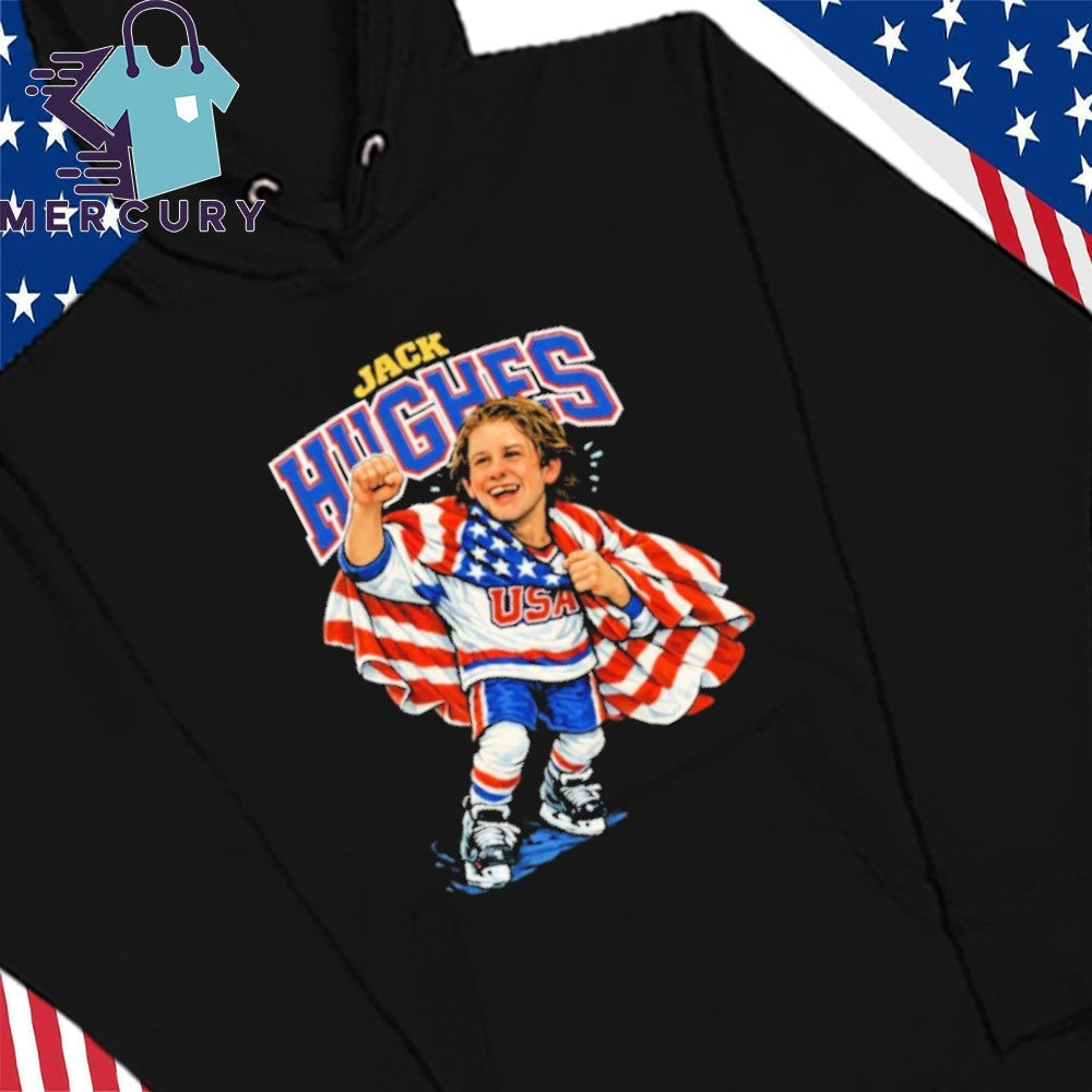 Jack Hughes USA Hockey Champions Flag America Shirt