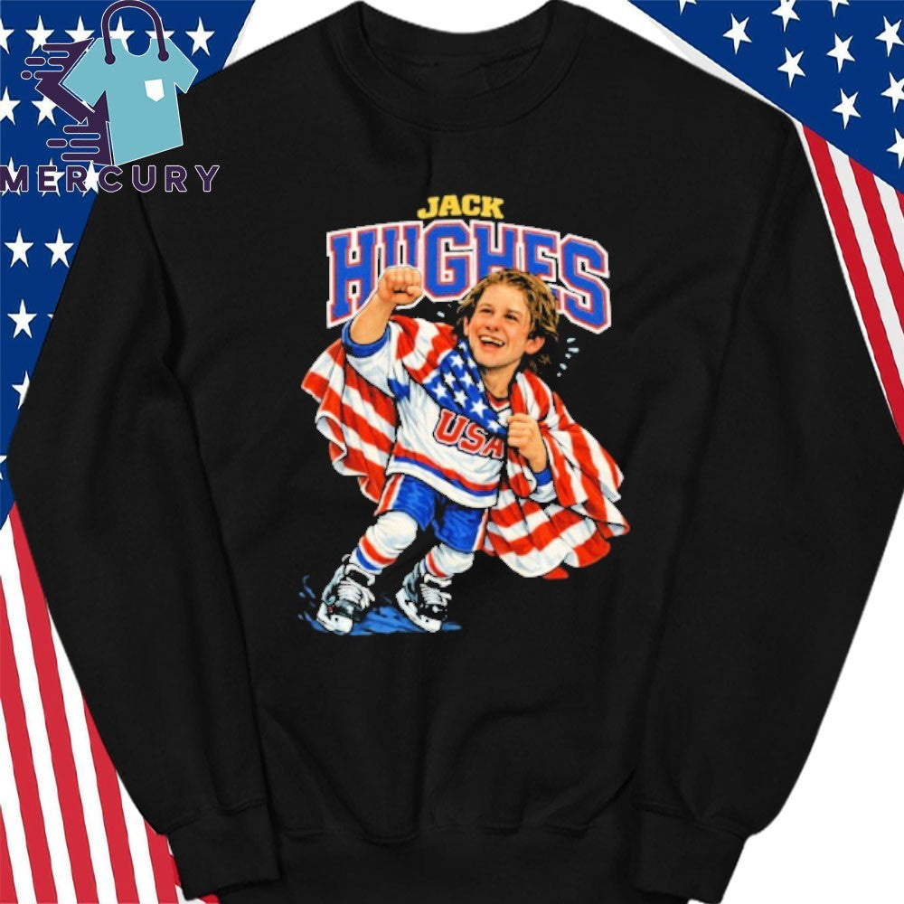 Jack Hughes USA Hockey Champions Flag America Shirt