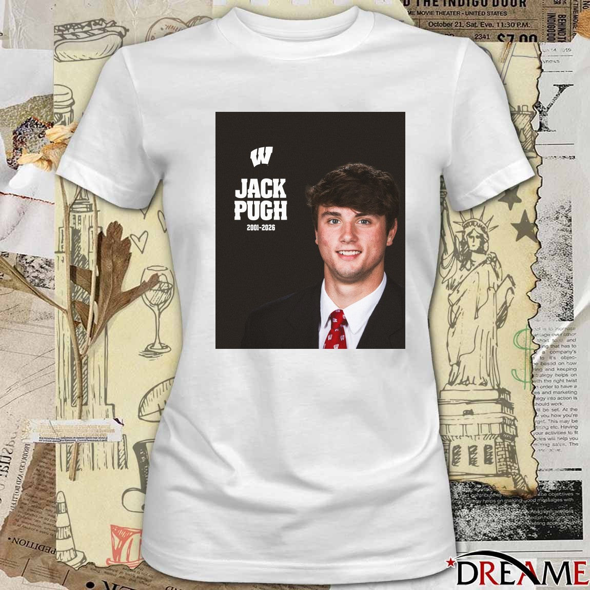 Jack Pugh 2001 – 2026 Wisconsin Badgers Football Poster t-shirt
