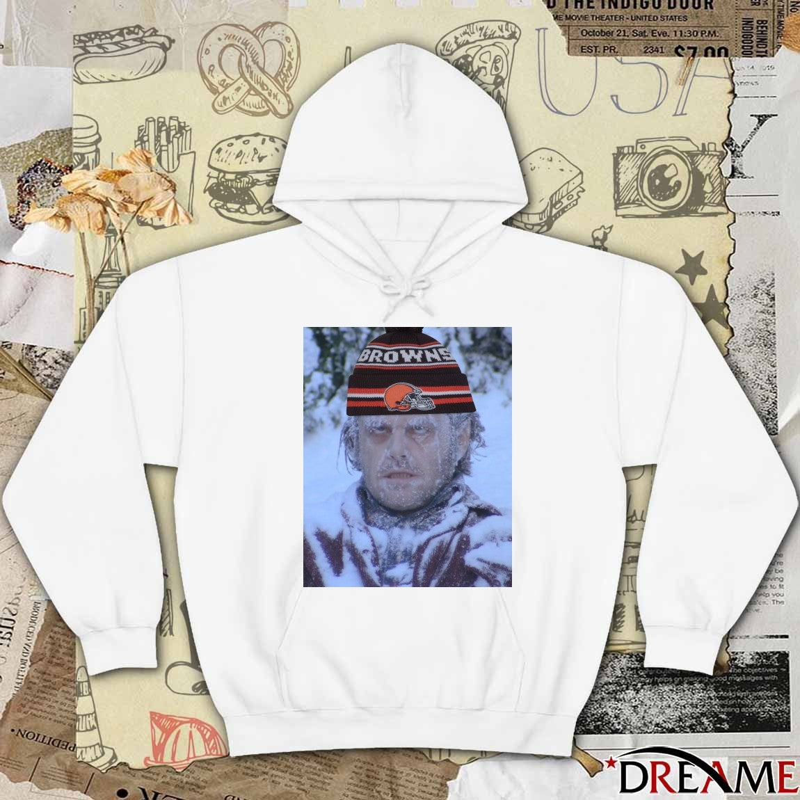 Jack Torrance is waiting for his Cleveland Browns beanie Frozen Meme t-shirt