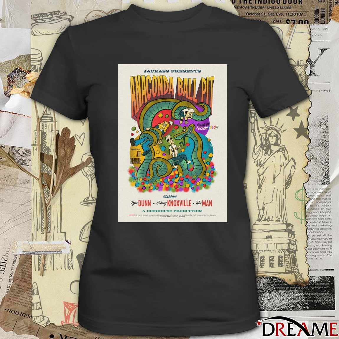 Jackass Presents Anaconda Ball Pit Ryan Dunn, Johnny Knoxville, and Wee Man Poster t-shirt