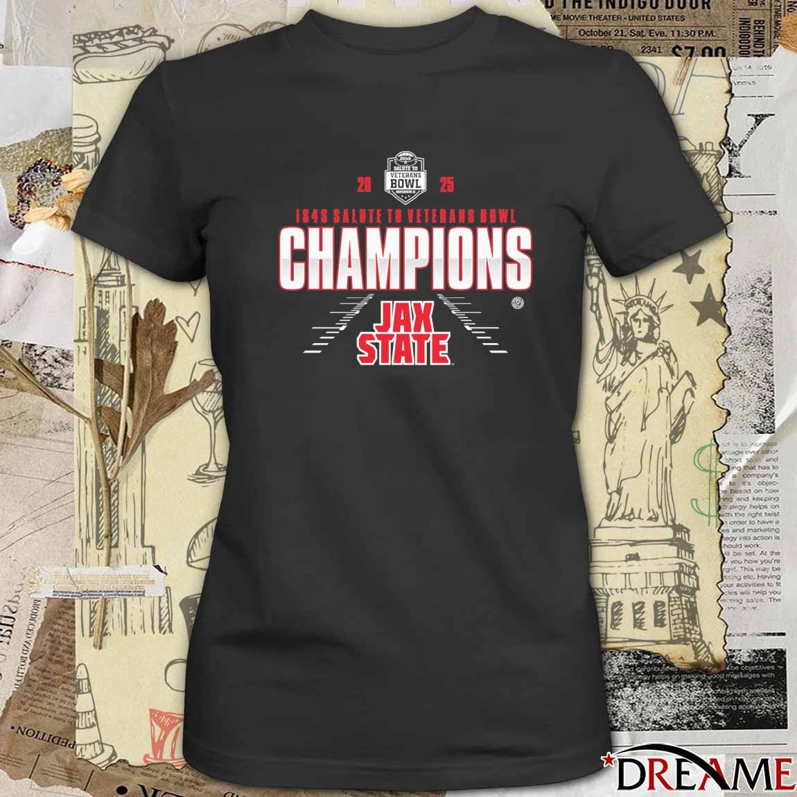 Jacksonville State Gamecocks 2025 IS4S Salute to Veterans Bowl Champions t-shirt