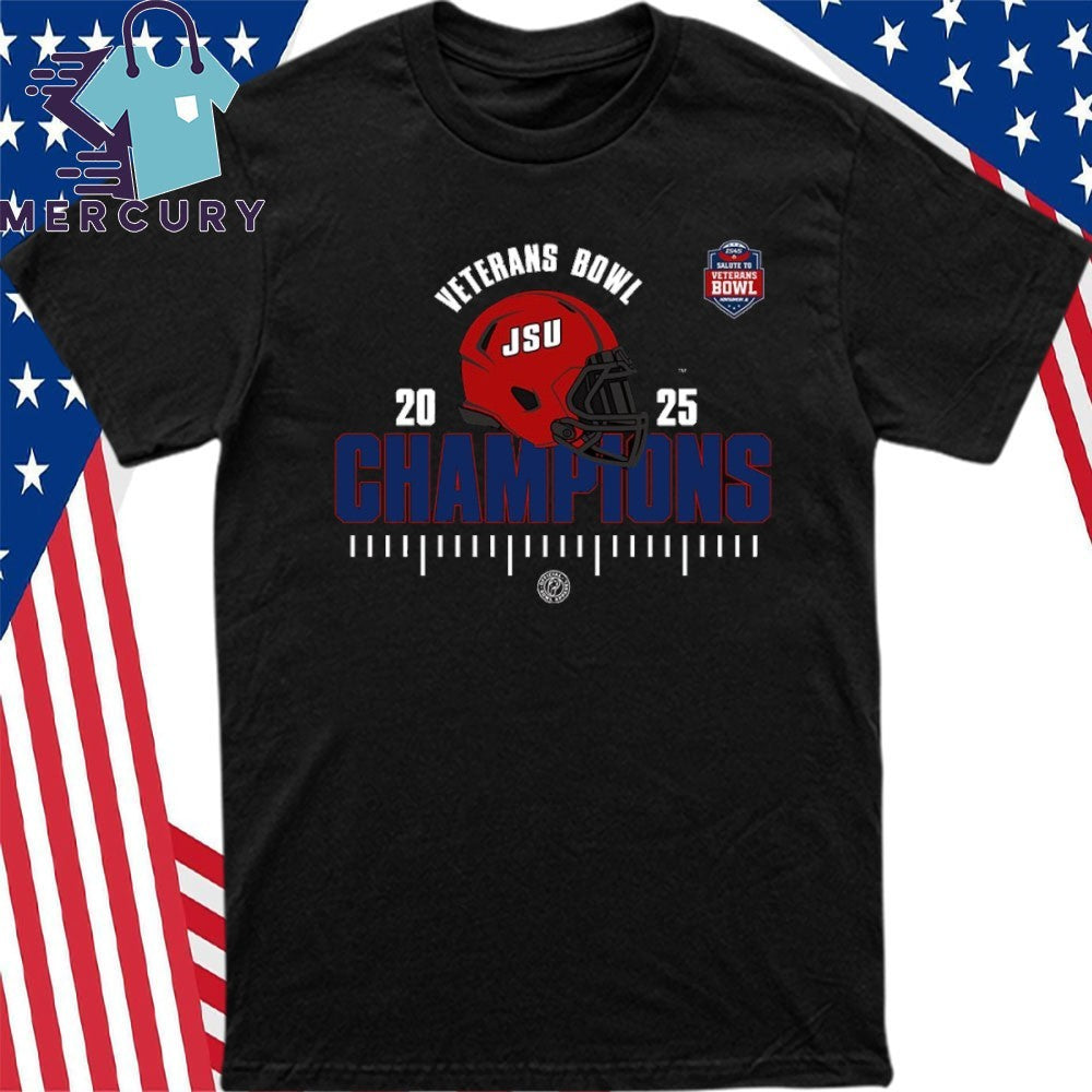 Jacksonville State Gamecocks NCAA Football 2025 IS4S Salute To Veterans Bowl Champions Helmet Shirt