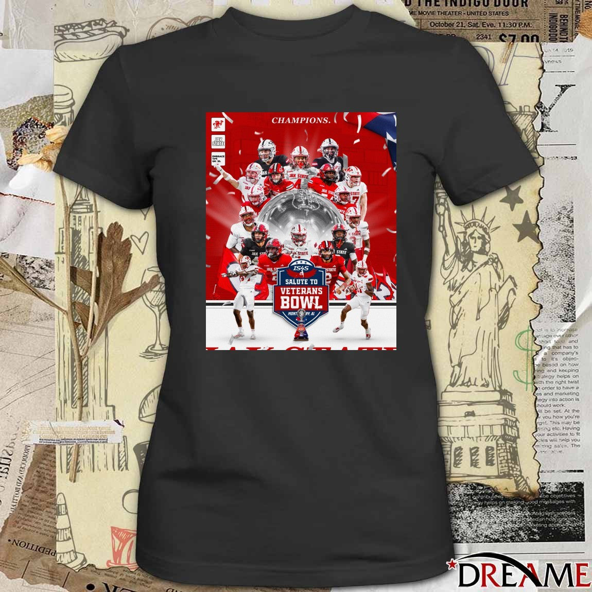 Jacksonville State Gamecocks football Champions IS4S Salute to Veterans Bowl Montgomery AL Poster t-shirt