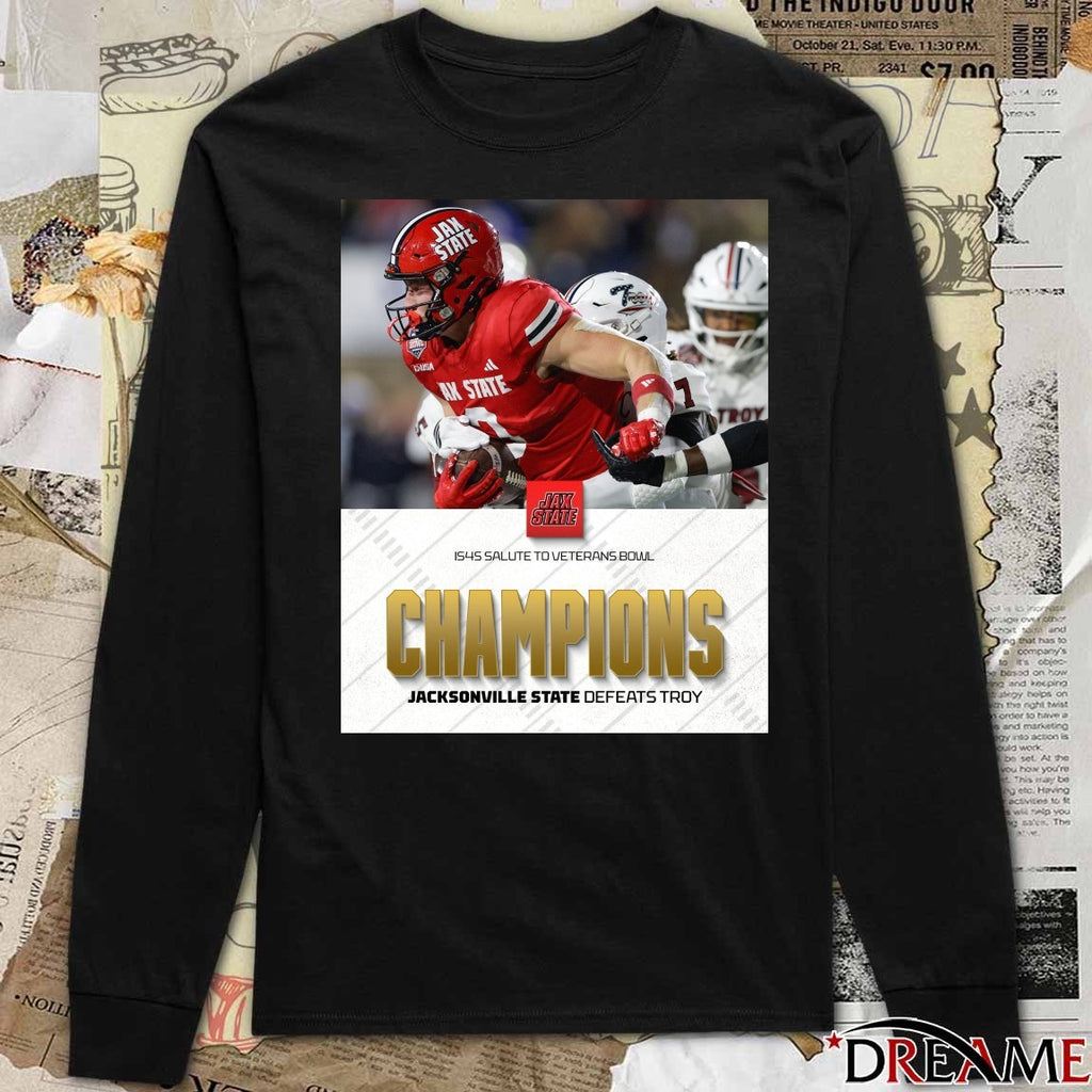 Jacksonville State defeats Troy IS4S Salute To Veterans Bowl Champions Poster t-shirt