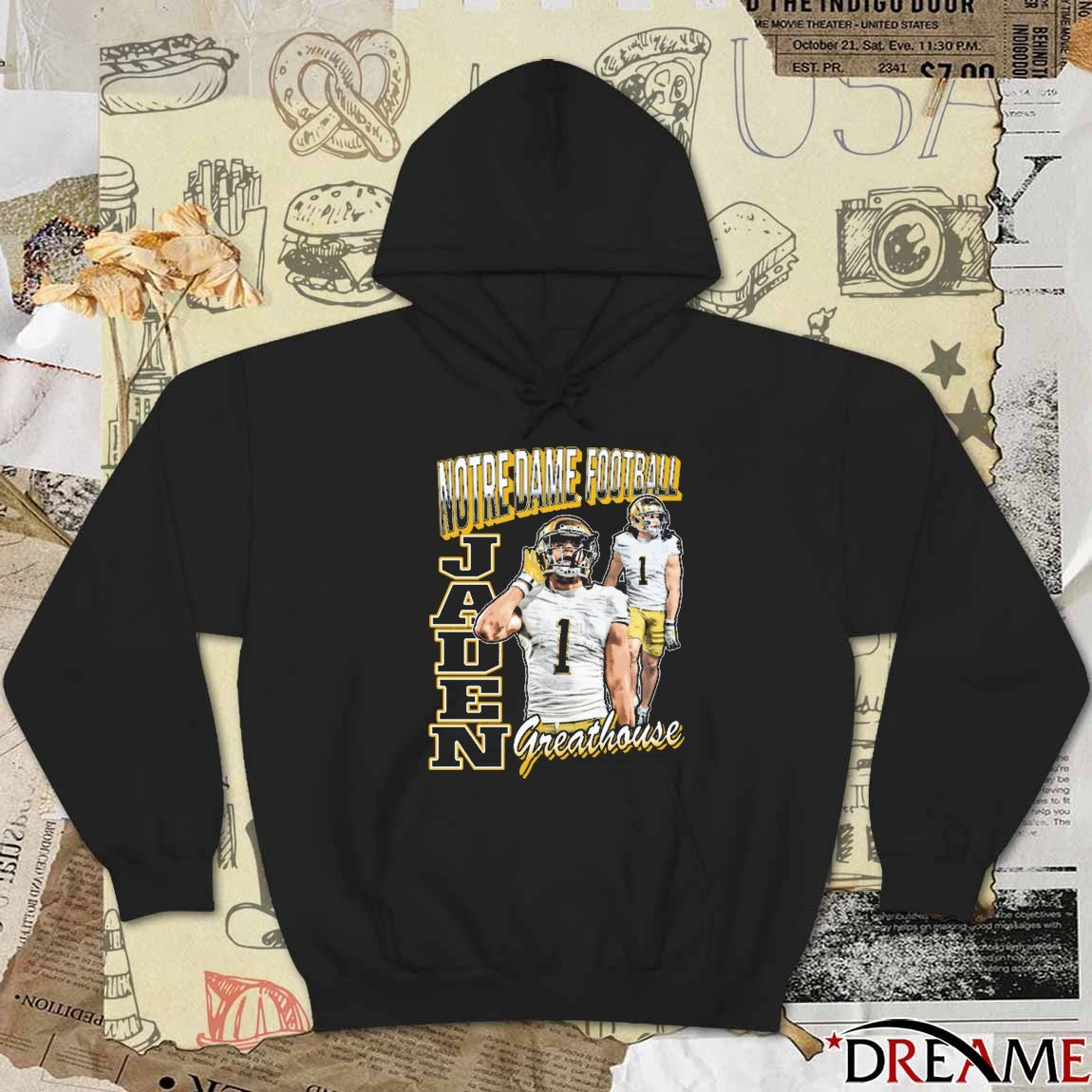 Jaden Greathouse 90s Notre Dame Fighting Irish Football NCAA 2025 t-shirt