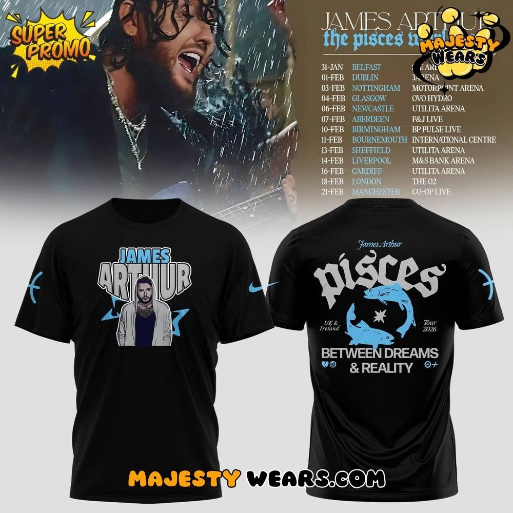 James Arthur The Pisces UK & Ireland Tour 2026 Between Dreams & Reality Shirt