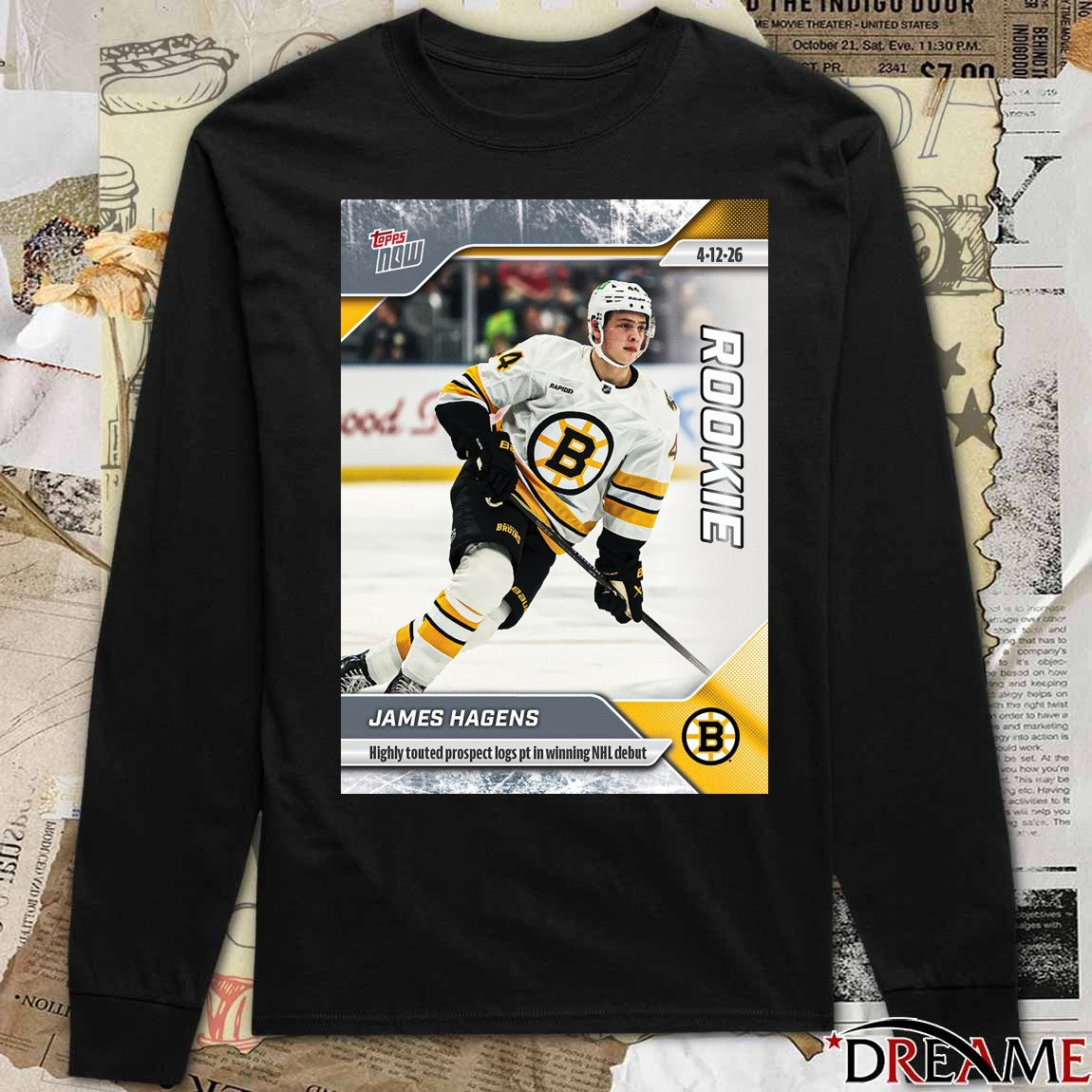 James Hagens Highly Touted Prospect Logs Pt In Winning NHL Debut 2025-26 NHL Topps NOW t-shirt