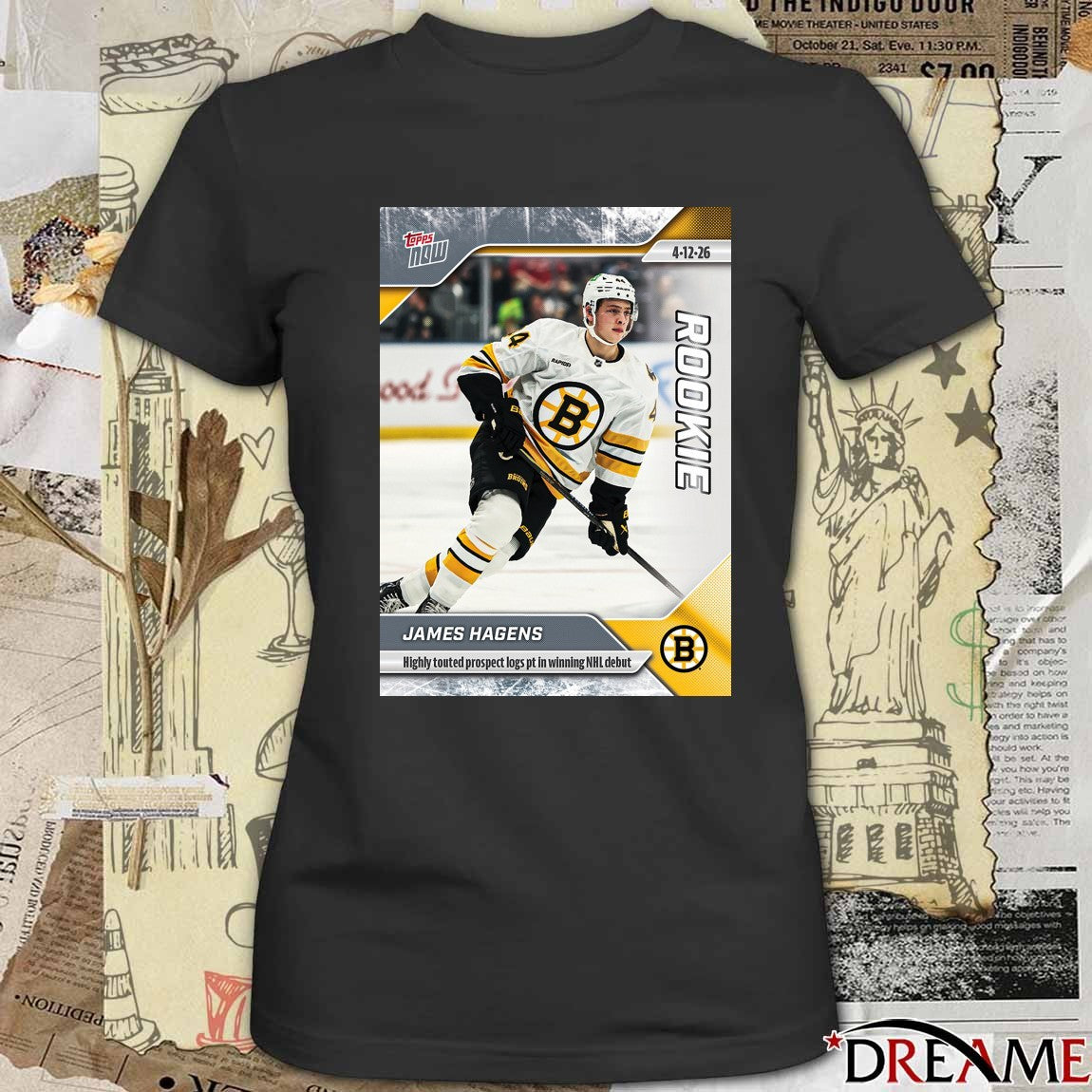 James Hagens Highly Touted Prospect Logs Pt In Winning NHL Debut 2025-26 NHL Topps NOW t-shirt
