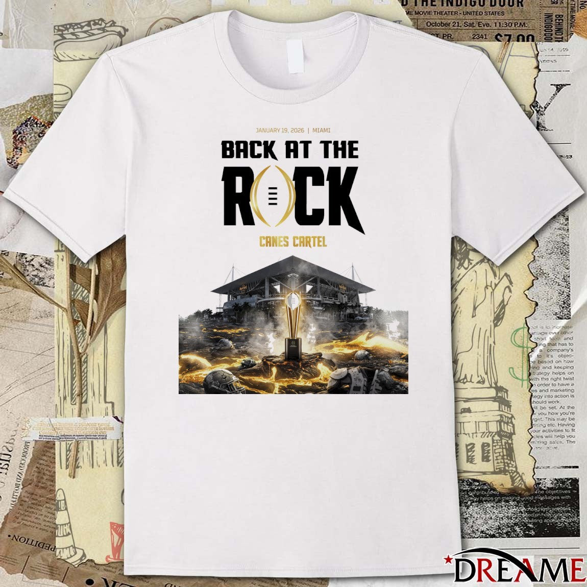January 19 2026 Miami Back At The Rock CFP Football t-shirt