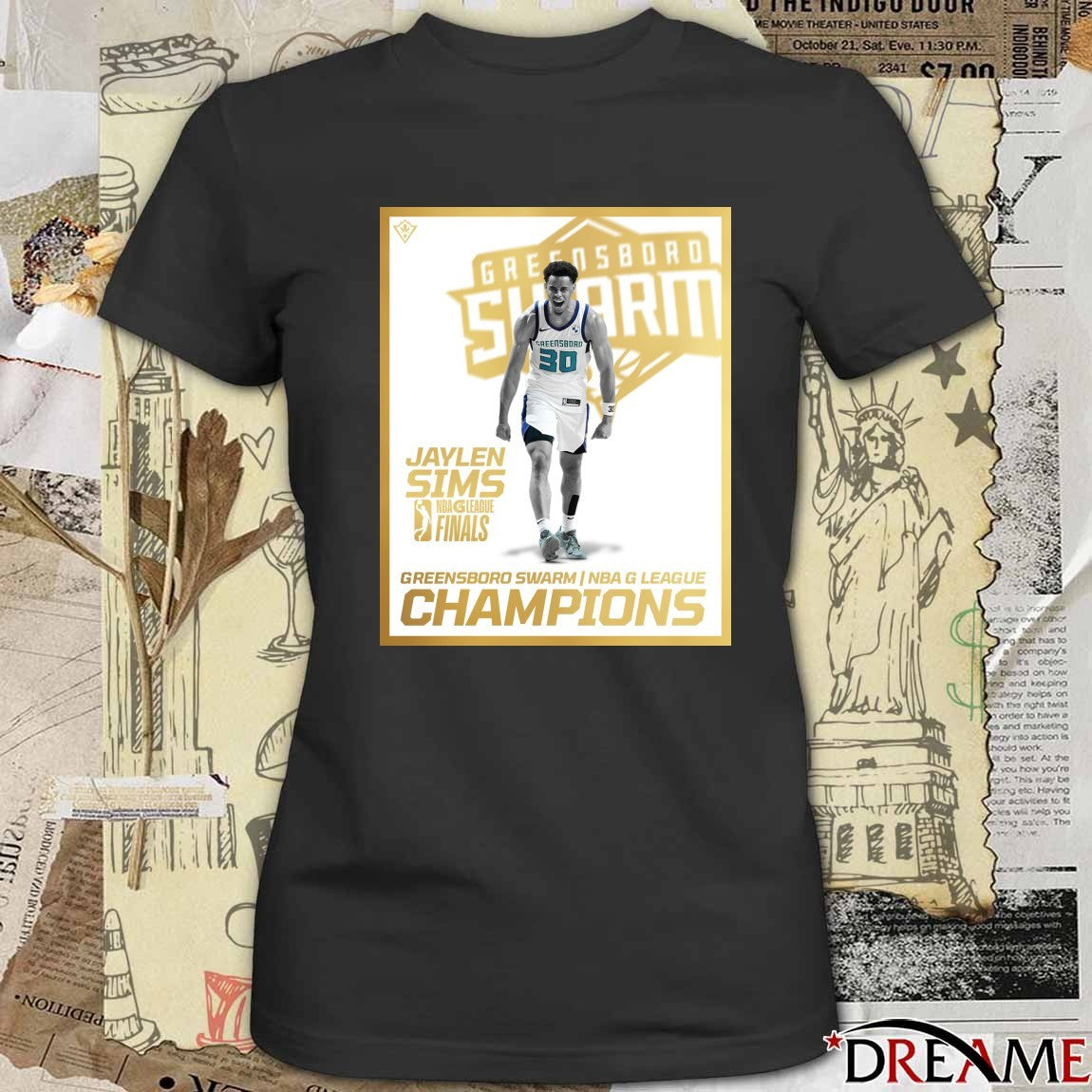 Jaylen Sims NBA G League Finals Greensboro Swarm Champions 2026 Poster t-shirt