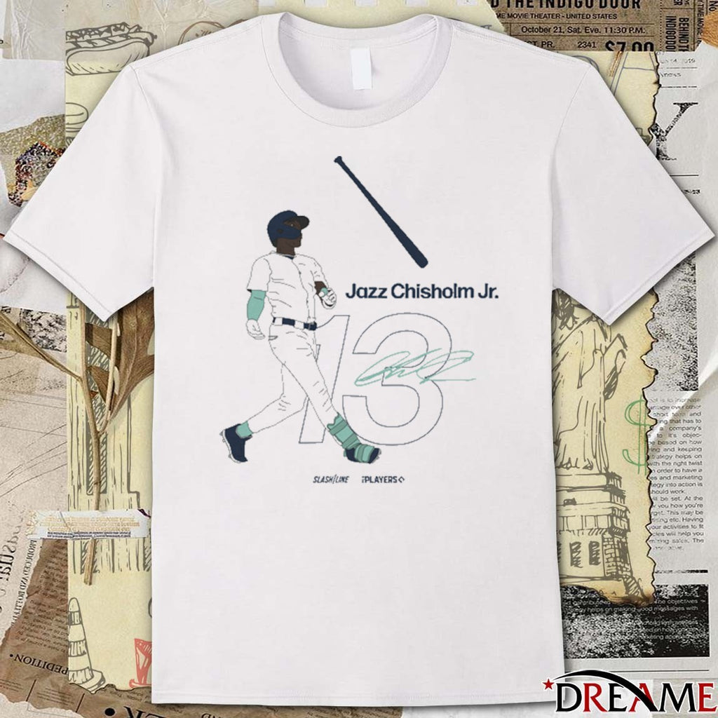 Jazz Chisholm Jr. Jazz Bat Flip New York Yankees MLB Slash Line Signature t-shirt