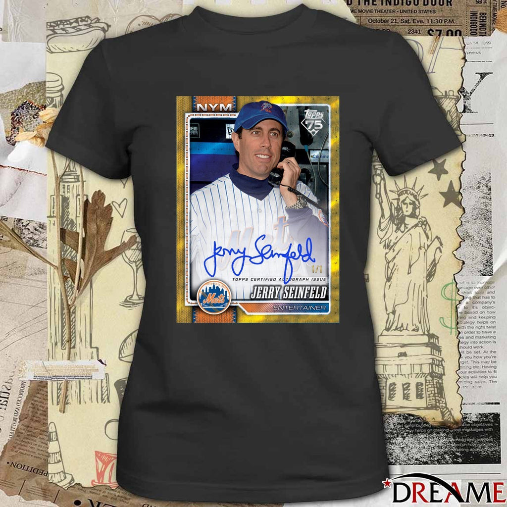 Jerry Seinfeld Entertainer Topps Certified Autograph Issue Signature Poster t-shirt