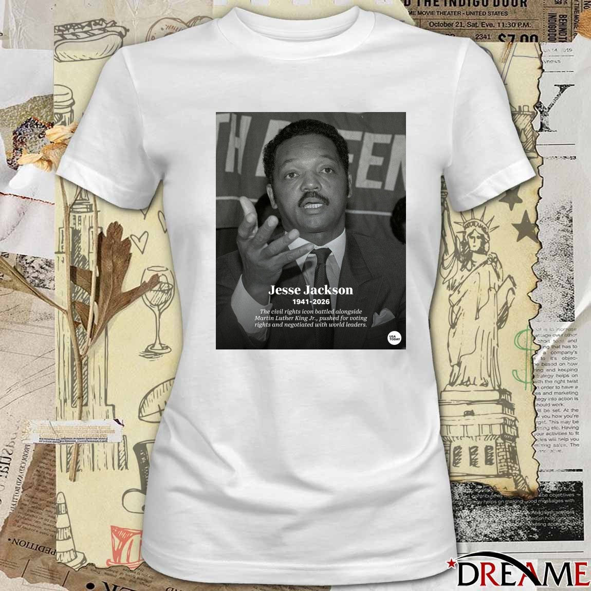 Jesse Jackson 1941-2026 The Civil Rights Icon Battled Alongside Martin Luther King Jr. Pushed For Voting Rights And Negotiated With World Leaders t-shirt