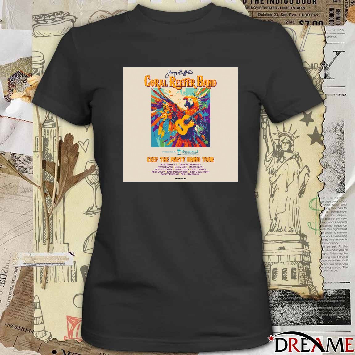 Jimmy Buffett Coral Reefer Band Summer 2026 tour Keep The Party Going Tour Poster t-shirt