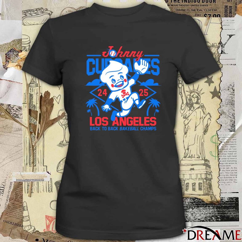 Johnny Cupcakes Los Angeles Back to Back Bakeball Champs 24-25 Defeat Toronto Blue Jays t-shirt