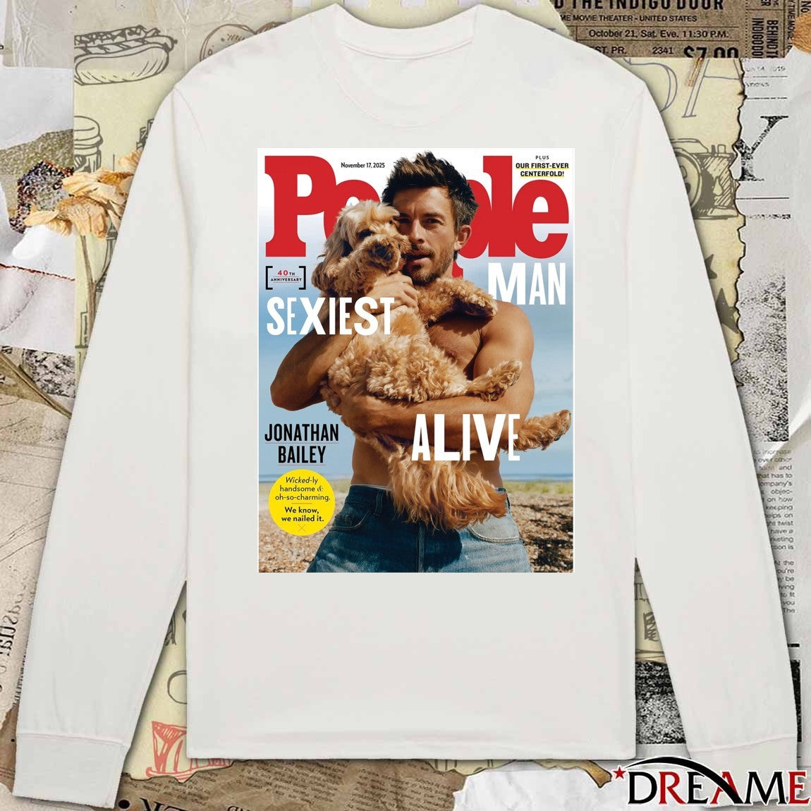 Jonathan Bailey People Magazines November 17 2025 Sexiest Man Alive 40th Anniversary Poster t-shirt