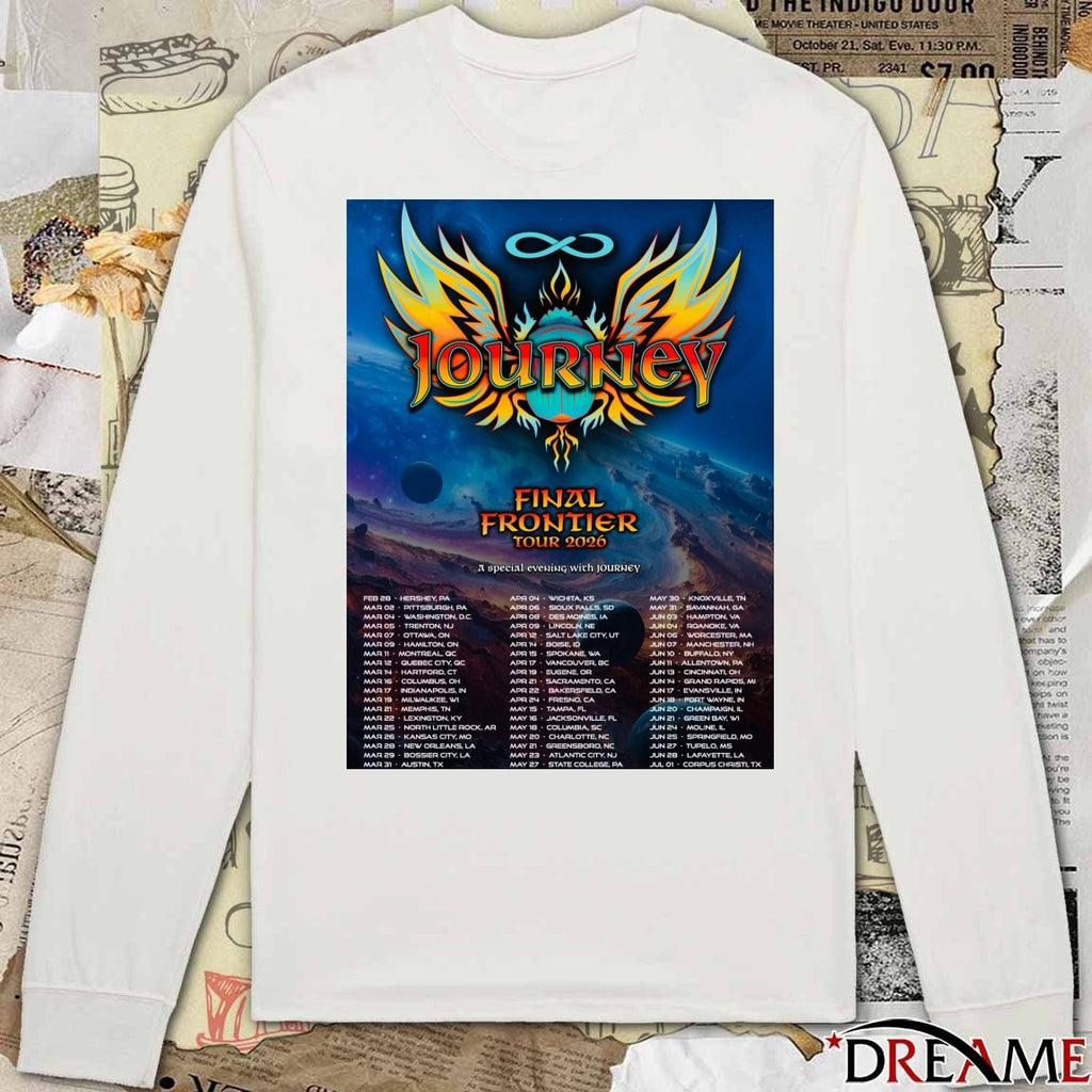 Journey Final Frontier Tour 2026 A Special Evening With Journey Poster February 28 to July 1, 2026 Poster t-shirt