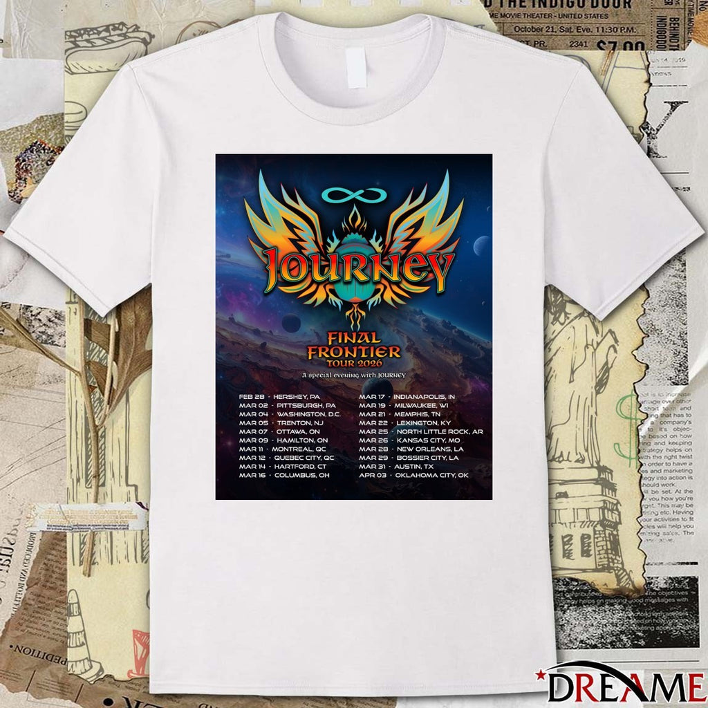 Journey Final Frontier Tour 2026 February 28 – April 03 Poster t-shirt