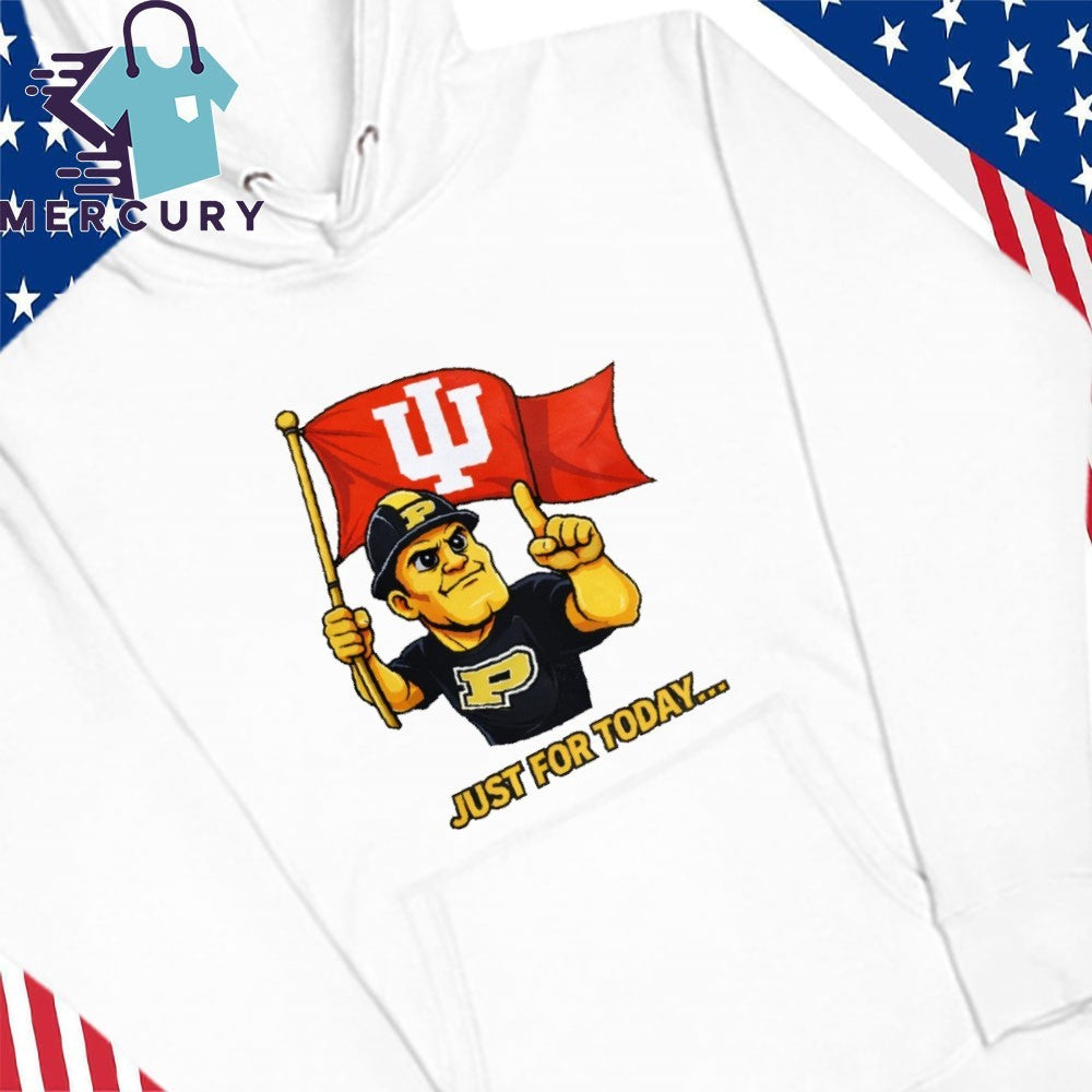 Just For Today Purdue Pete With Flag Indiana Hoosier Shirt