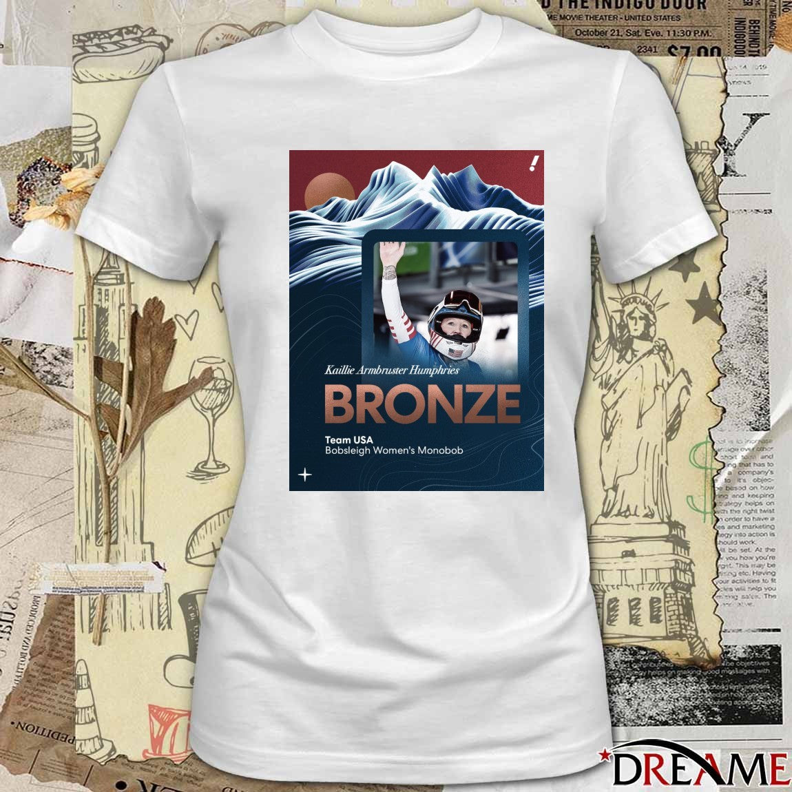 Kaillie Armbruster Humphries BRONZE Team USA Bobsleigh Women’s Monobob t-shirt