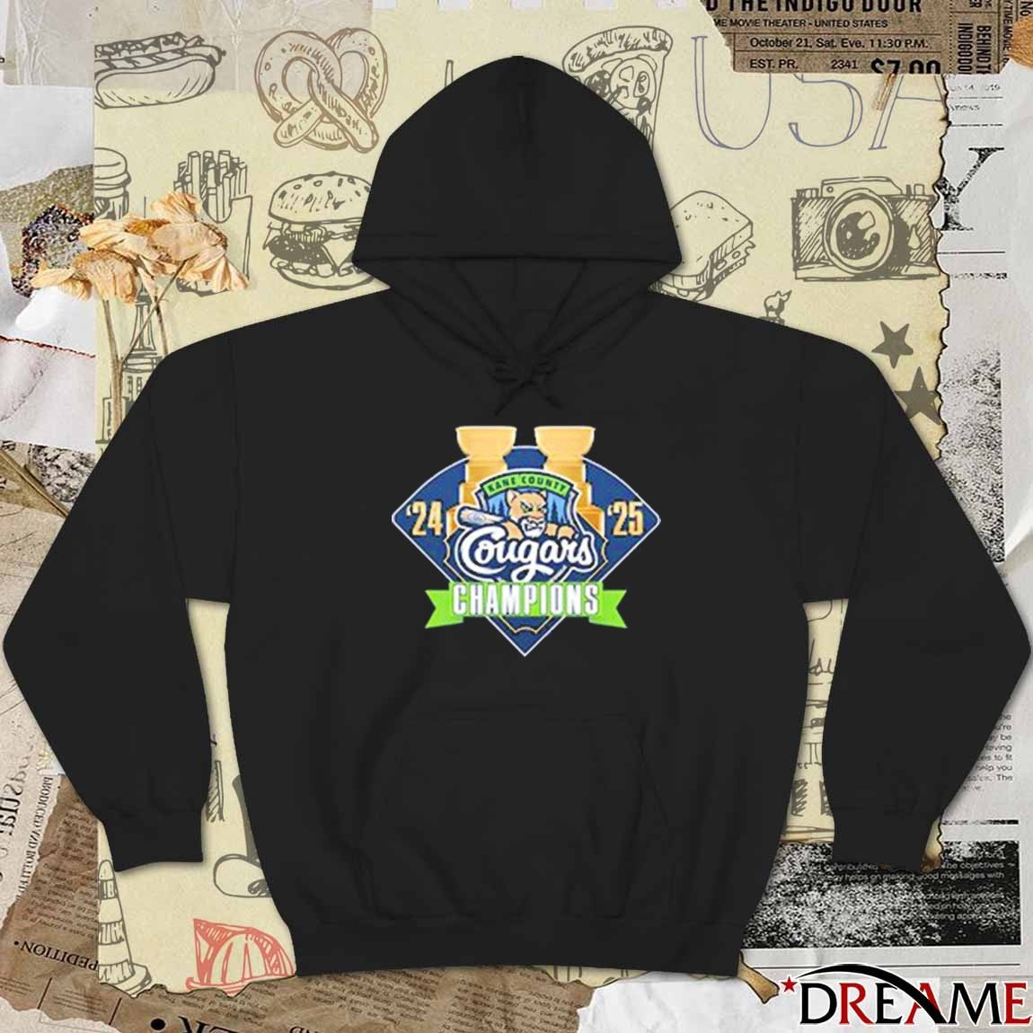 Kane County Cougars 2024 – 2025 Champions Logo t-shirt