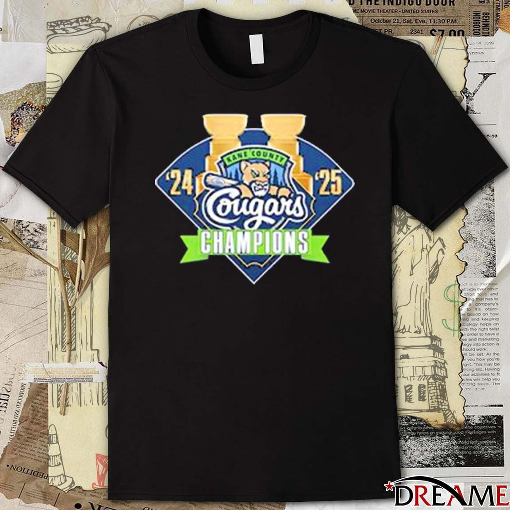 Kane County Cougars 2024 – 2025 Champions Logo t-shirt