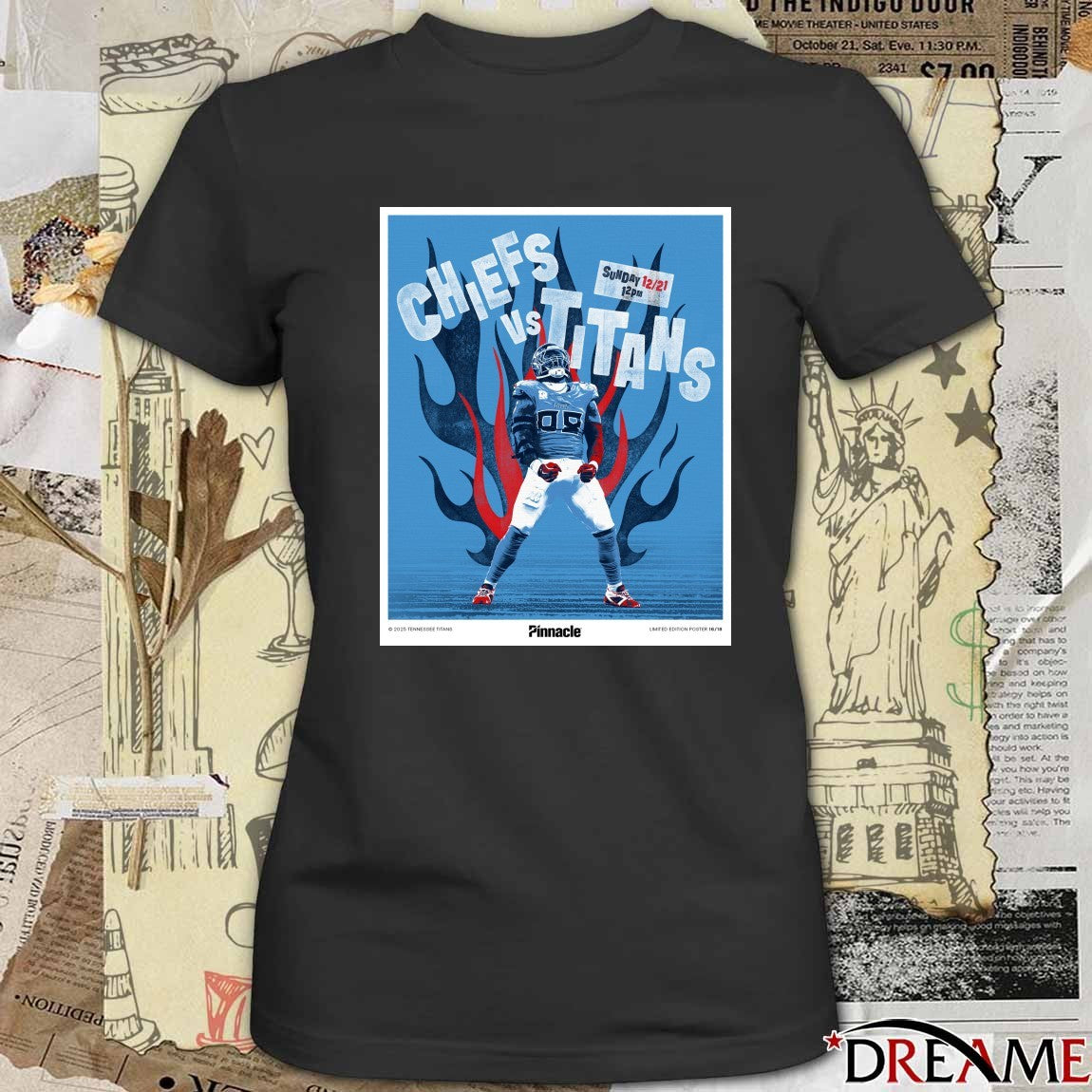 Kansas City Chiefs Vs Tennessee Titans Sunday December 21 2025 in Nashville Pinnacle Poster t-shirt