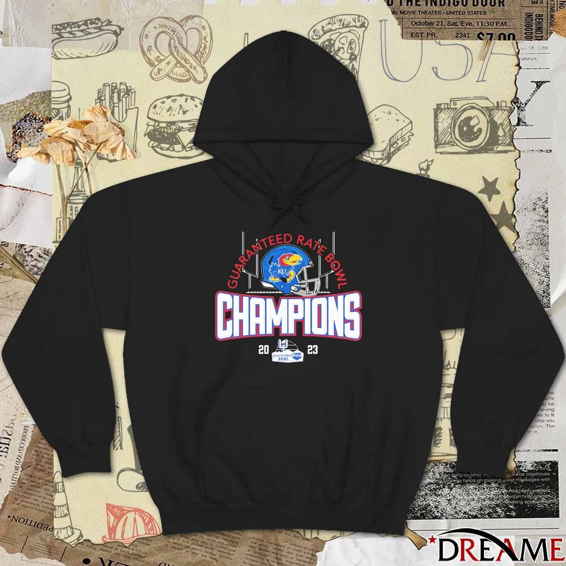 Kansas Jayhawks Blue 2023 Guarantee Bowl Champions Helmet Football t-shirt