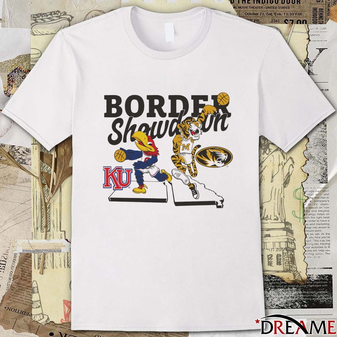 Kansas Jayhawks Vs Missouri Tigers Border Showdown Mascots 2025 t-shirt
