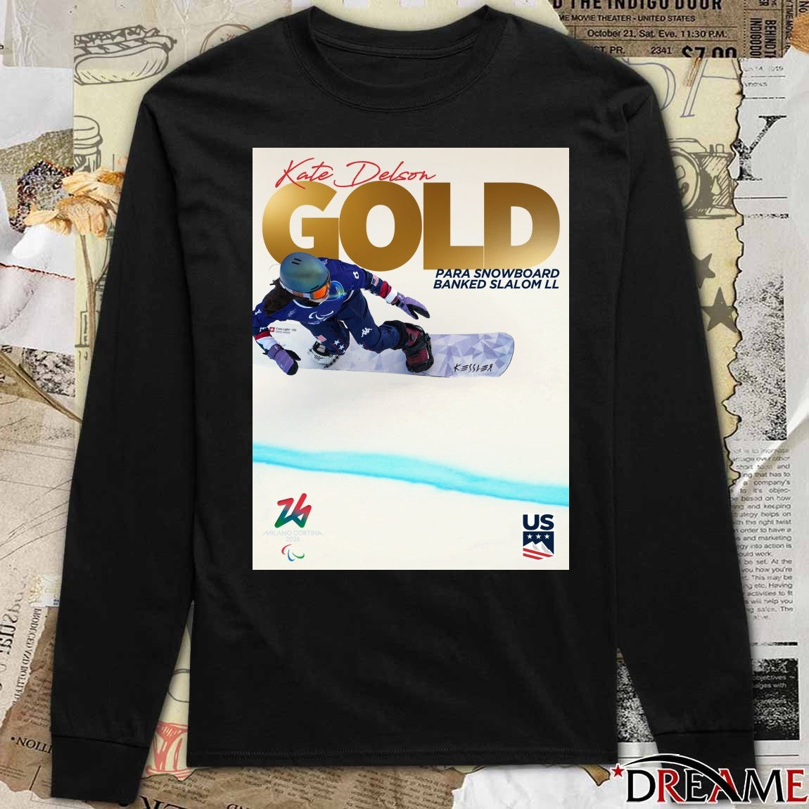 Kate Delson Gold Medal Para Snowboard Banked Slalom LL Poster t-shirt