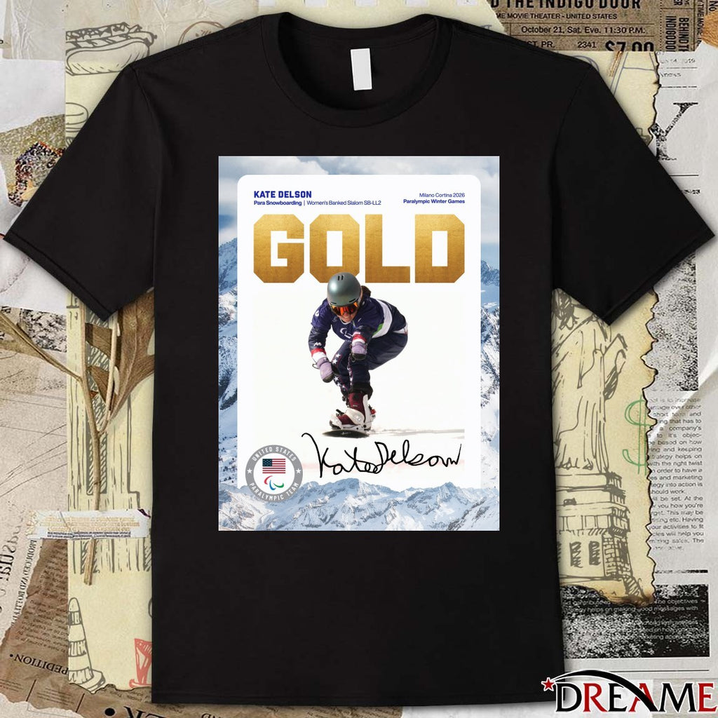 Kate Delson Para Snowboarding Women’s Banked Slalom SB-LL2 Milano Cortina 2026 Signature Poster t-shirt