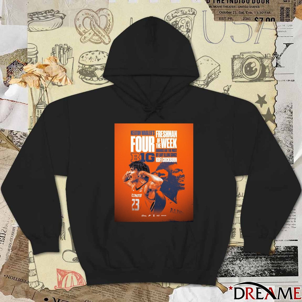Keaton Wagler Four Big Ten Freshman of the Week awards Illinois Fighting Illini Poster t-shirt