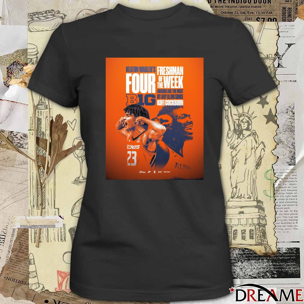 Keaton Wagler Four Big Ten Freshman of the Week awards Illinois Fighting Illini Poster t-shirt
