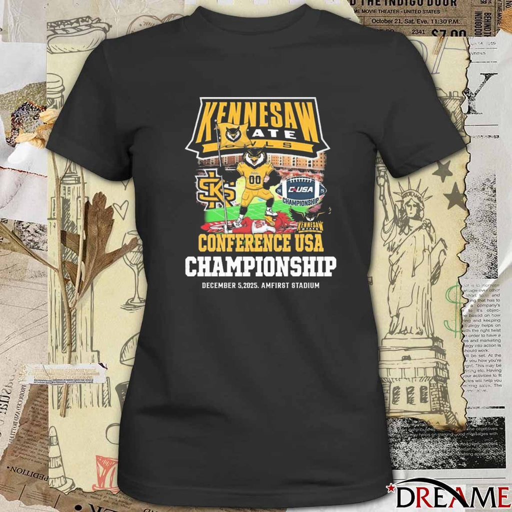Kennesaw State Owls Conference USA Championship December 5 2025 Amfirst Stadium Mascot t-shirt