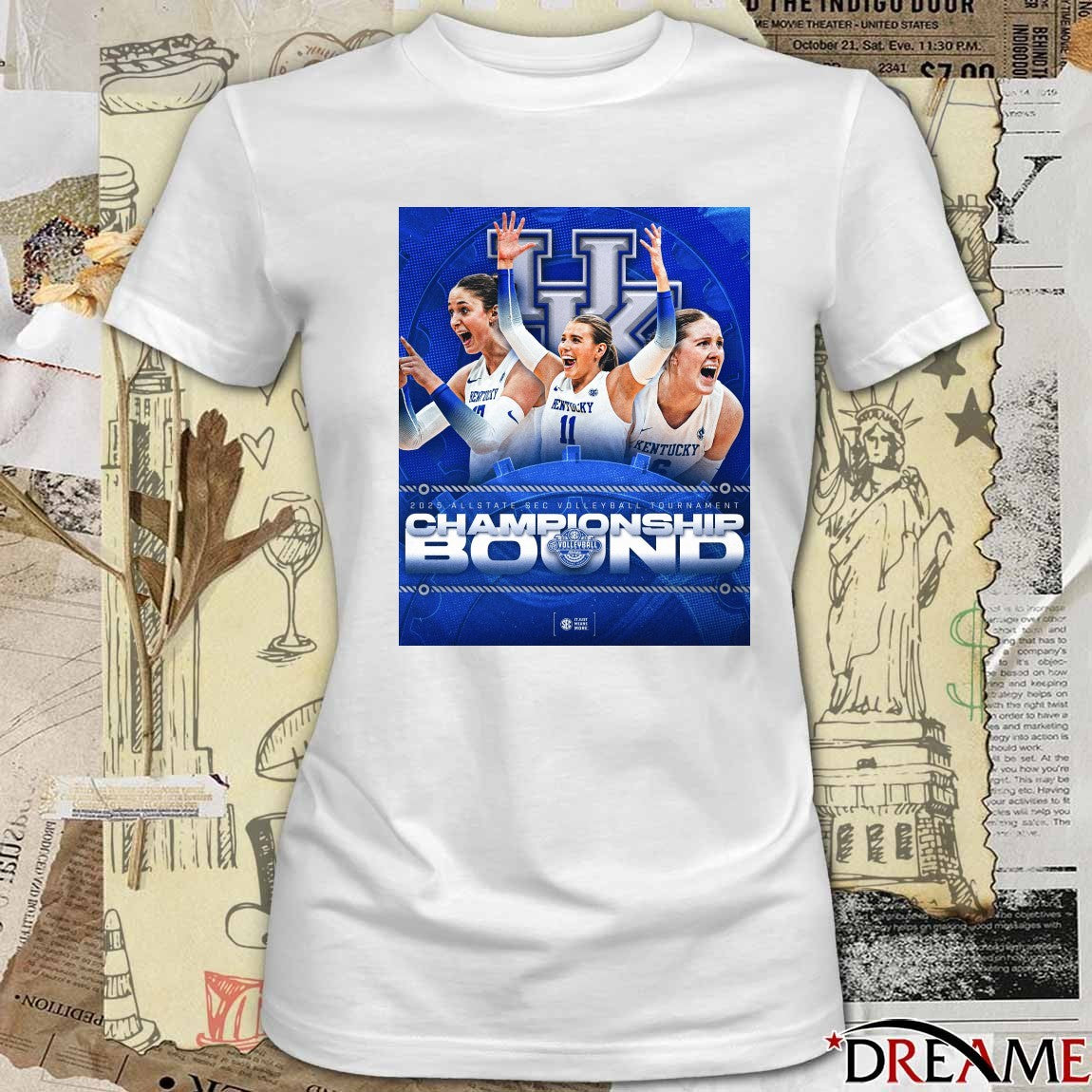 Kentucky Volleyball 2025 Allstate SEC Volleyball Tournament Championship Bound Poster t-shirt