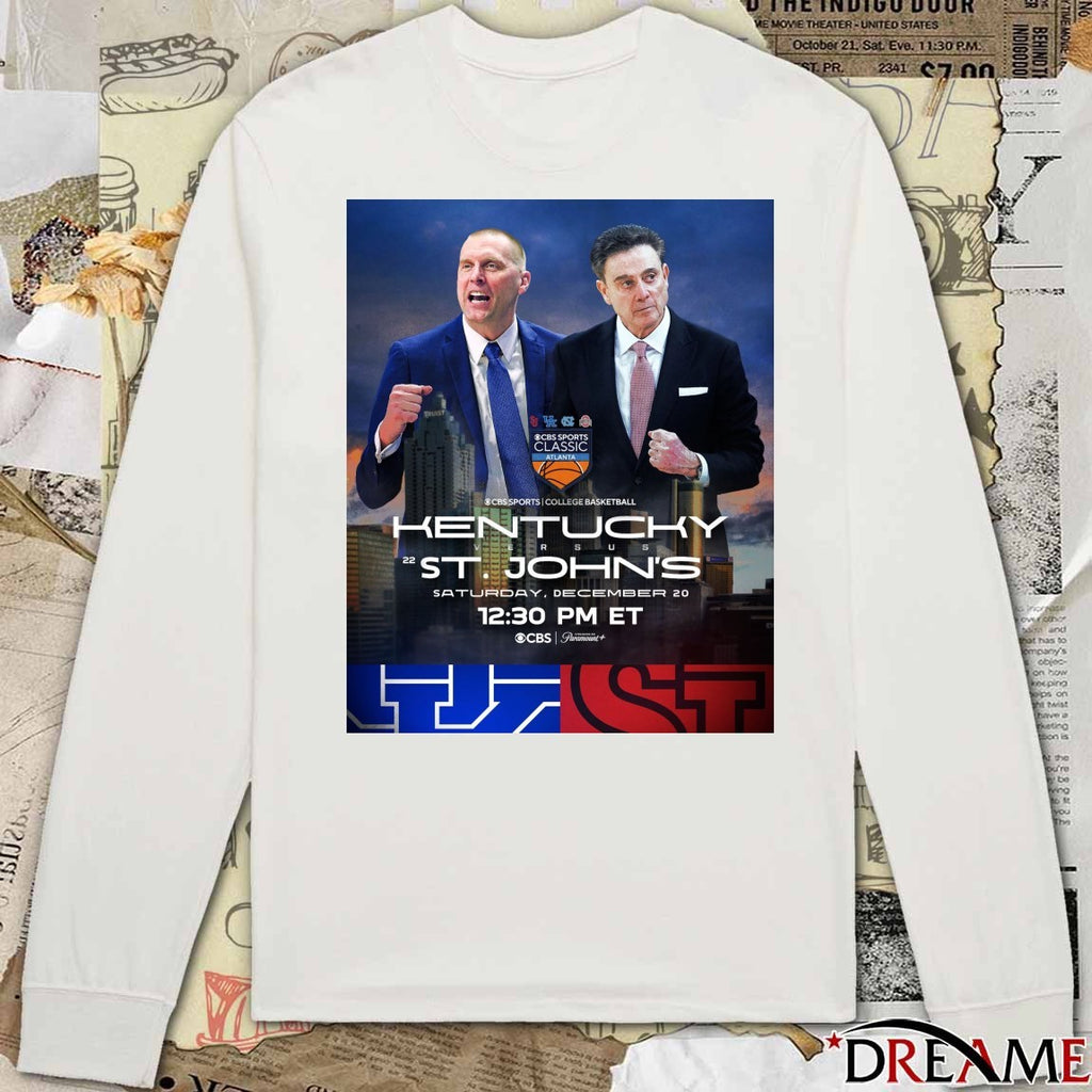 Kentucky Wildcats Vs St. John’s Red Storm December 20 2025 CBS Sports Classic College Basketball Poster t-shirt