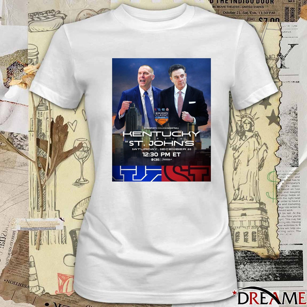 Kentucky Wildcats Vs St. John’s Red Storm December 20 2025 CBS Sports Classic College Basketball Poster t-shirt