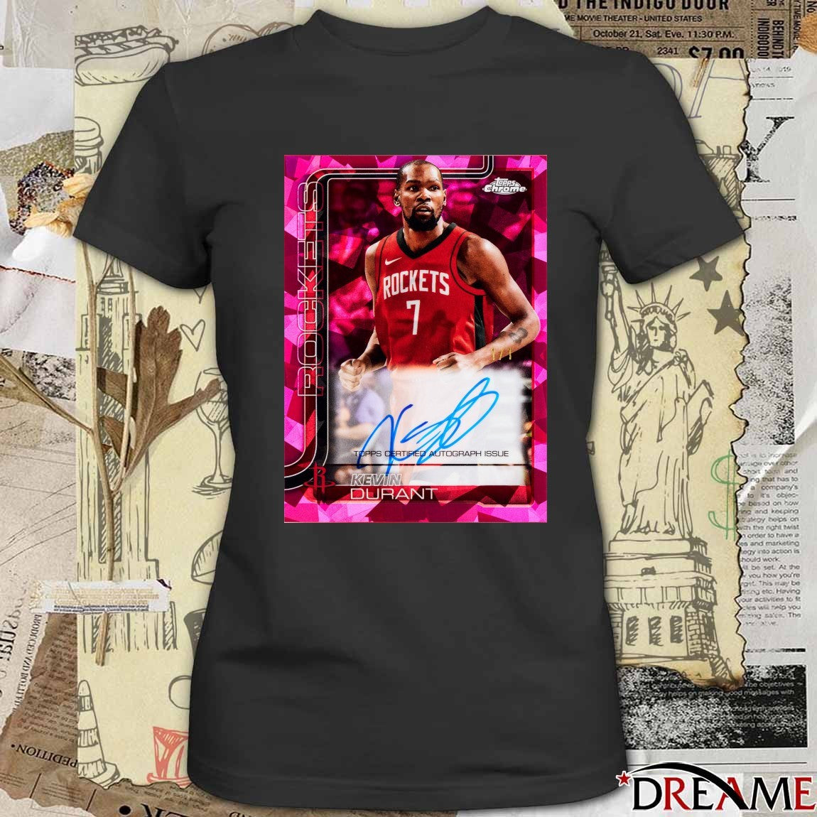 Kevin Durant Rockets Topps Certified Autograph Issue 2026 Series 1 Signature Card t-shirt