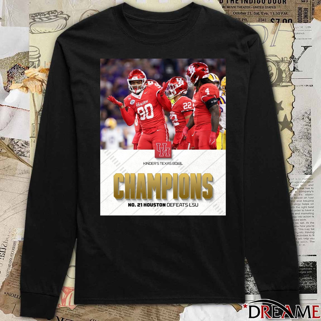 Kinder’s Texas Bowl Champions No 21 Houston Cougars Defeatrs LSU Poster t-shirt