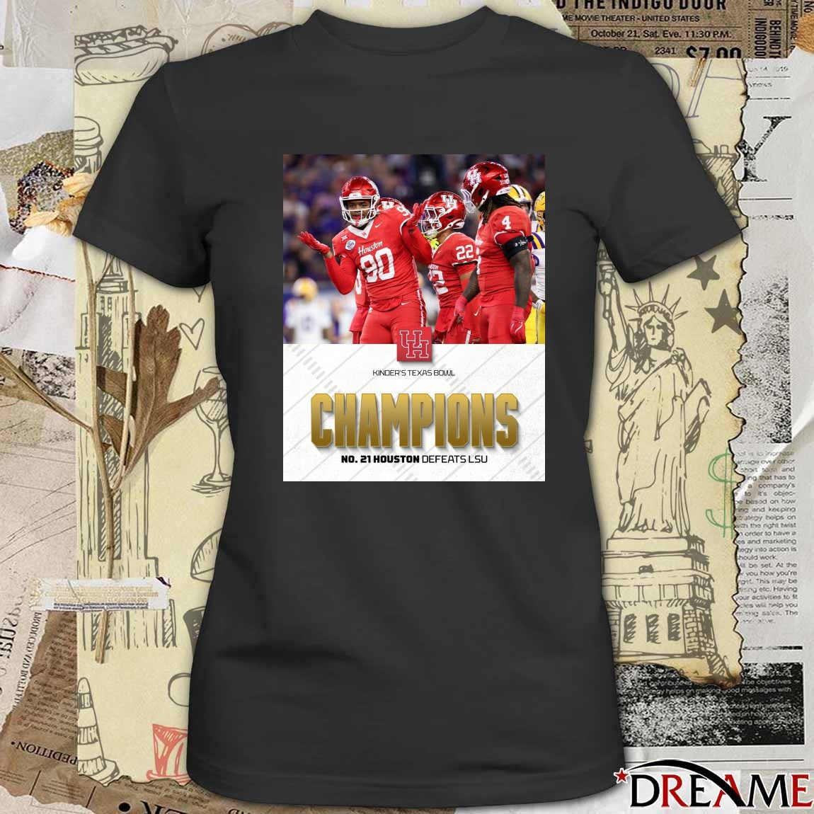 Kinder’s Texas Bowl Champions No 21 Houston Cougars Defeatrs LSU Poster t-shirt