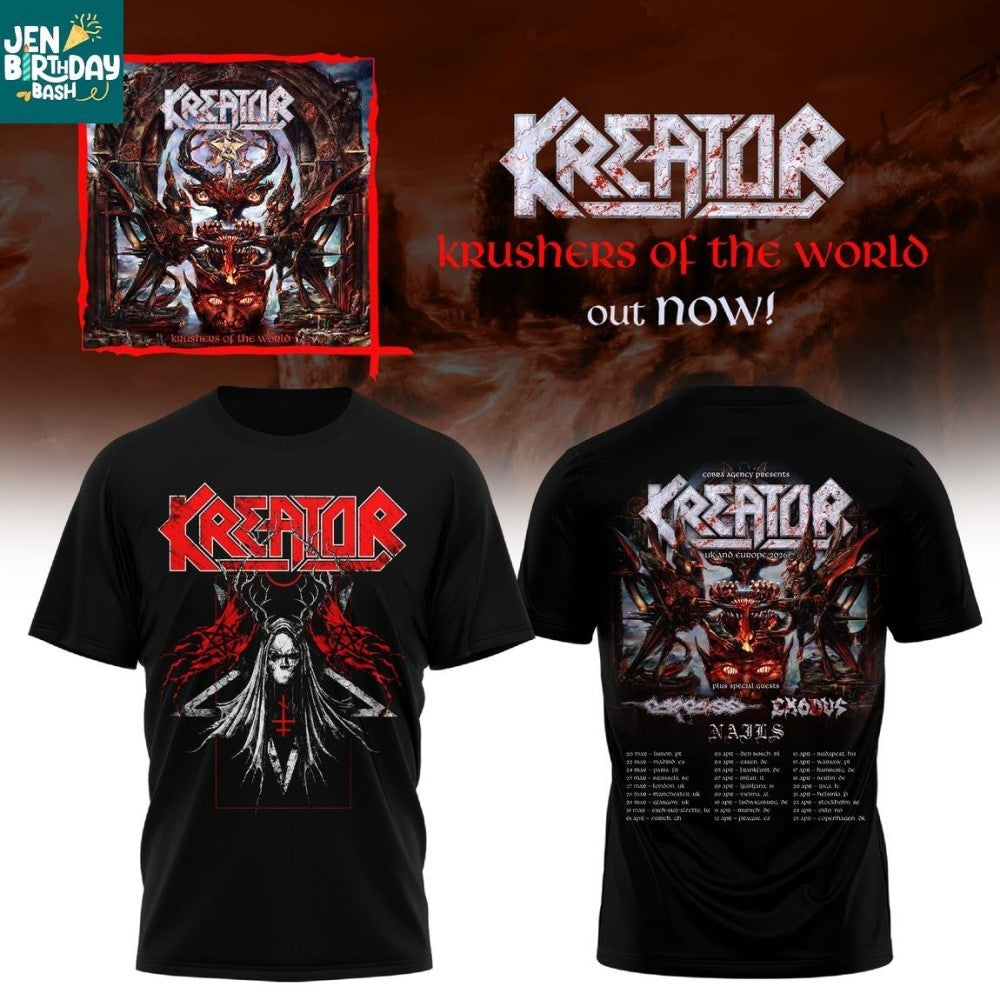 Kreator Krushers Of The EU&UK Tour 2026 Rock Time Shirt