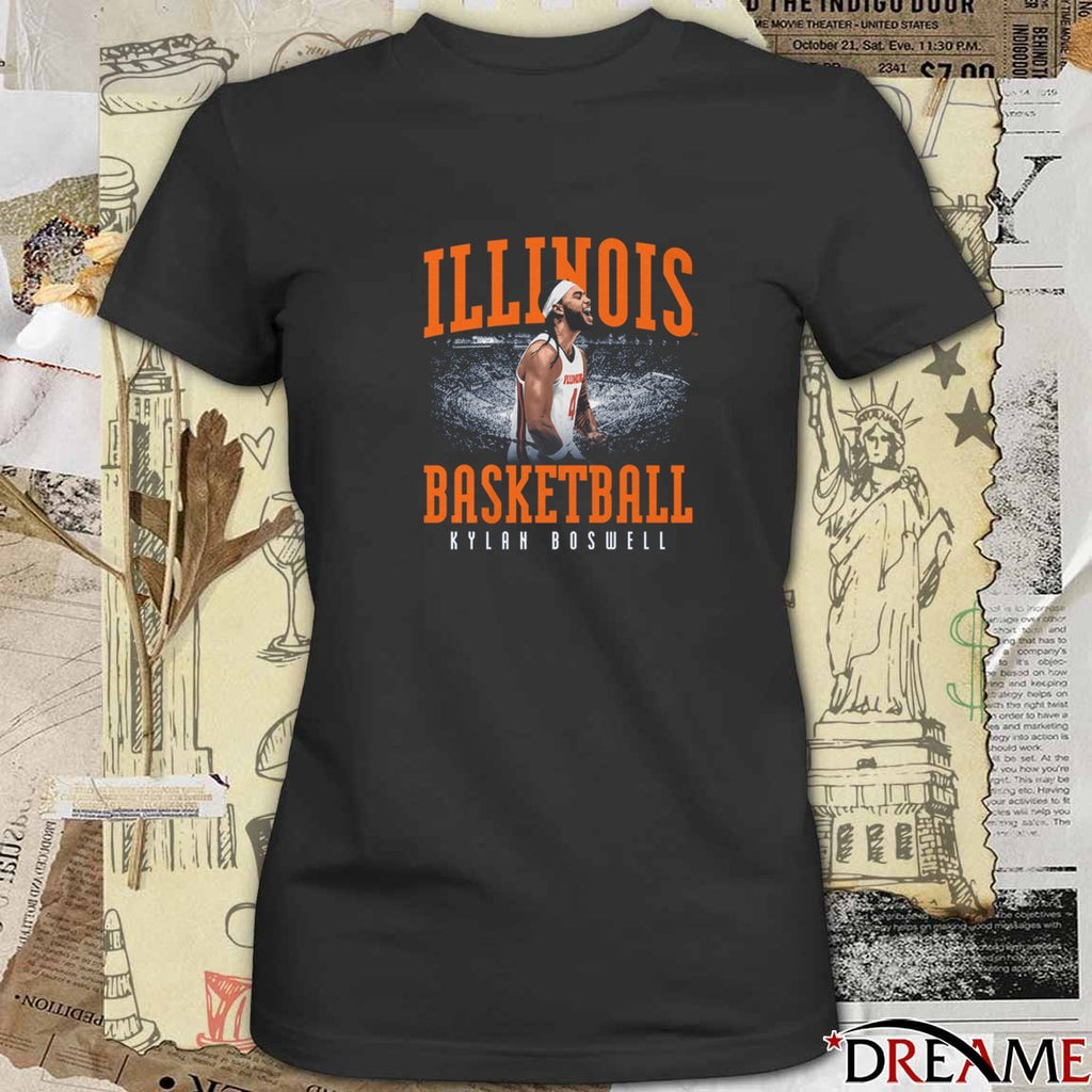 Kylan Boswell Illinois Fighting Illini Basketball Stadium t-shirt